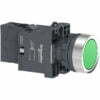 Nút nhấn nhả có đèn báo Ø22 LED 220Vac, 1NO, màu xanh lá Schneider XA2EW33M1