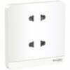 Bộ ổ cắm AvatarOn đôi 2 chấu 10A màu trắng Schneider E83426U2_WE_G19