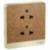 Bộ ổ cắm AvatarOn đôi 3 chấu 16A màu gỗ Schneider E83426UES2_WD_G19