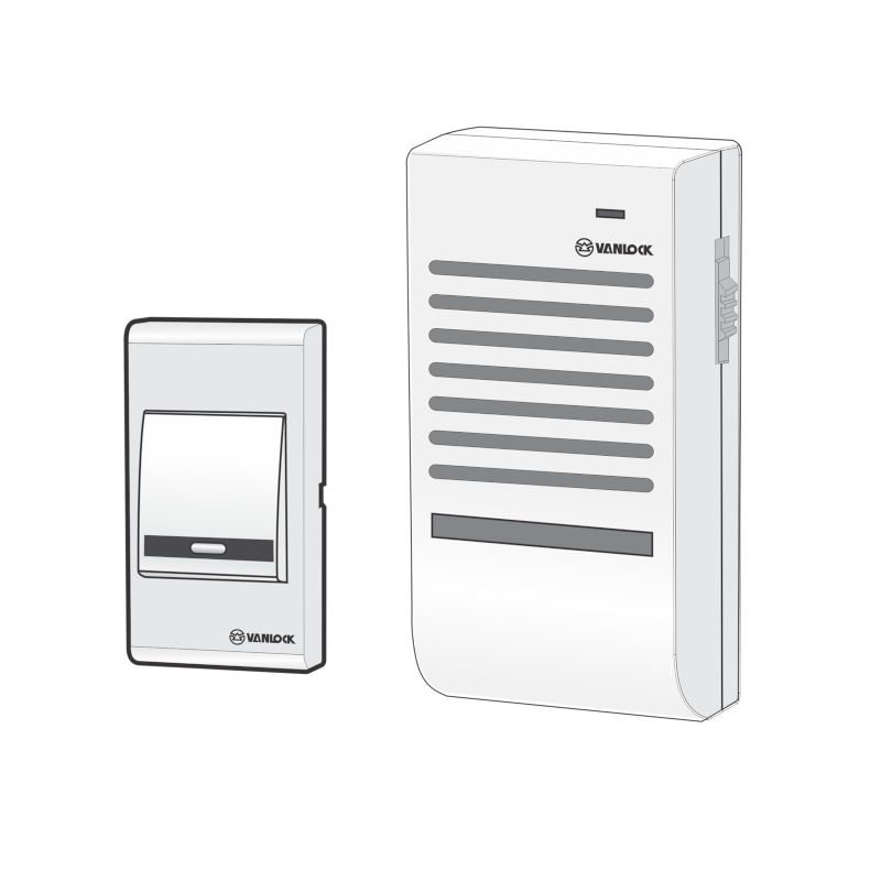 Chuông điện không dây 2 kiểu âm 220V-50Hz Vanlock F108