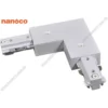 Khớp nối chữ L thanh ray loại H màu trắng Nanoco NTR-LCW
