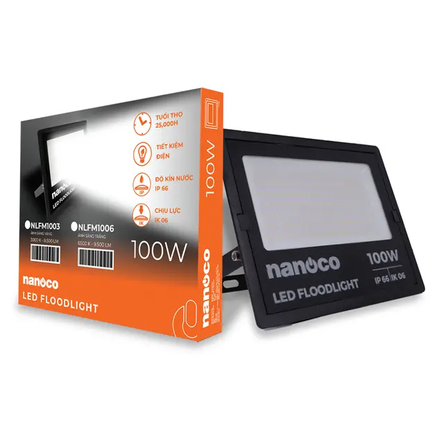 Đèn LED pha Janus IP66 100W sáng trắng 6500K Nanoco NLFM1006 - Ảnh 3
