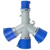 Ổ cắm công nghiệp chia 3 ngã PCE F9432000 16A 3P 230V 6H IP44