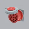 Ổ cắm công nghiệp âm MPE MPN2-3342 63A 3P+E 6H IP67 dạng thẳng