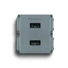 Ổ cắm sạc USB 2 cổng chuẩn A - C cắm nhanh màu xám ánh kim Panasonic WEF14821MYH-VN