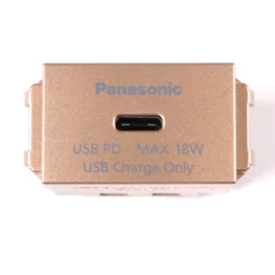 Ổ cắm USB 1 cổng Panasonic WEF412417MYZ-VN C PD-18W vàng ánh kim