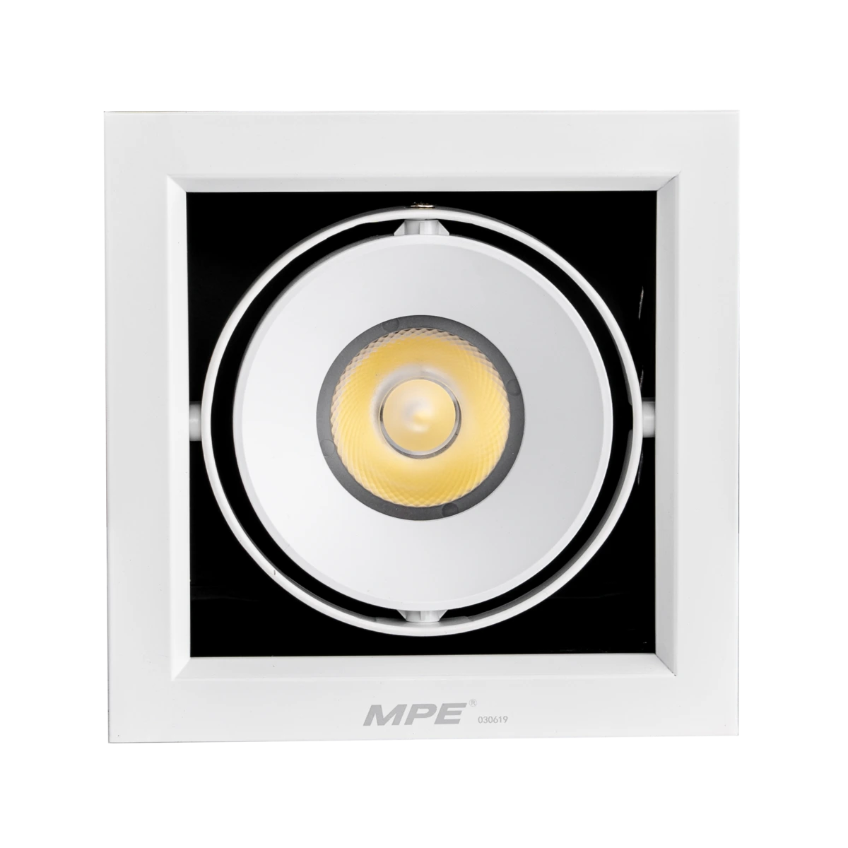 Đèn LED downlight vuông gắn âm 1x20W sáng vàng MPE DLS-120V