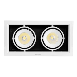 Đèn LED downlight vuông gắn âm 2x12W sáng trắng MPE DLS-212T