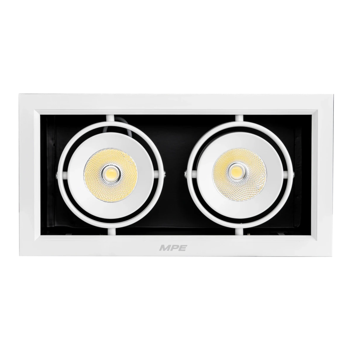 Đèn LED downlight vuông gắn âm 2x12W sáng trắng MPE DLS-212T