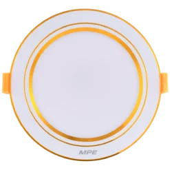 Đèn LED downlight nhôm âm trần viền vàng 12W đổi màu MPE DLV-12/3C