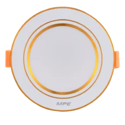 Đèn LED downlight nhôm âm trần viền vàng 9W đổi màu MPE DLVL-9/3C