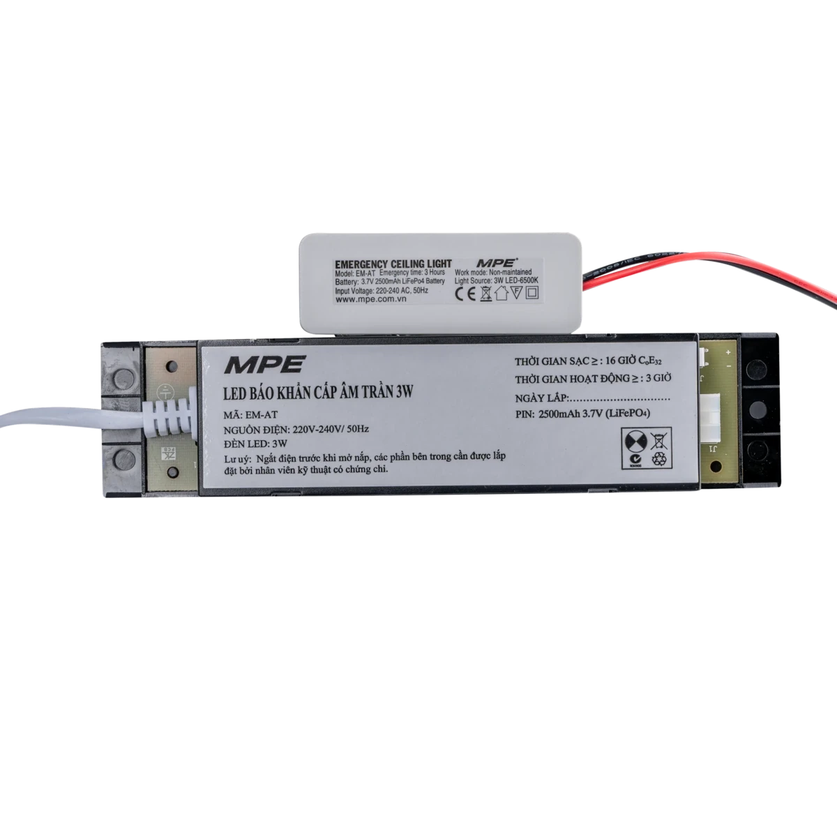 Đèn LED downlight âm trần emergency 3W pin dùng 2 giờ MPE EM-AT - Ảnh 4