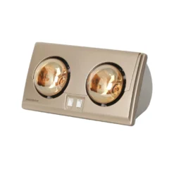 Đèn sưởi gắn tường 2x275W 220V, mặt màu beige, thân màu bạc Nanoco NBH634BE