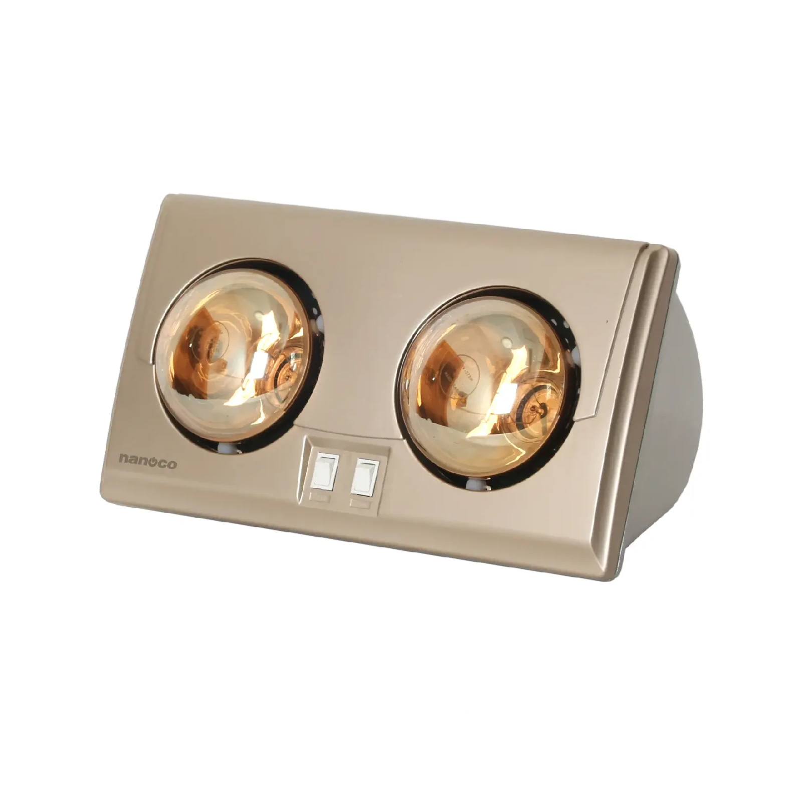 Đèn sưởi gắn tường 2x275W 220V, mặt màu beige, thân màu bạc Nanoco NBH634BE