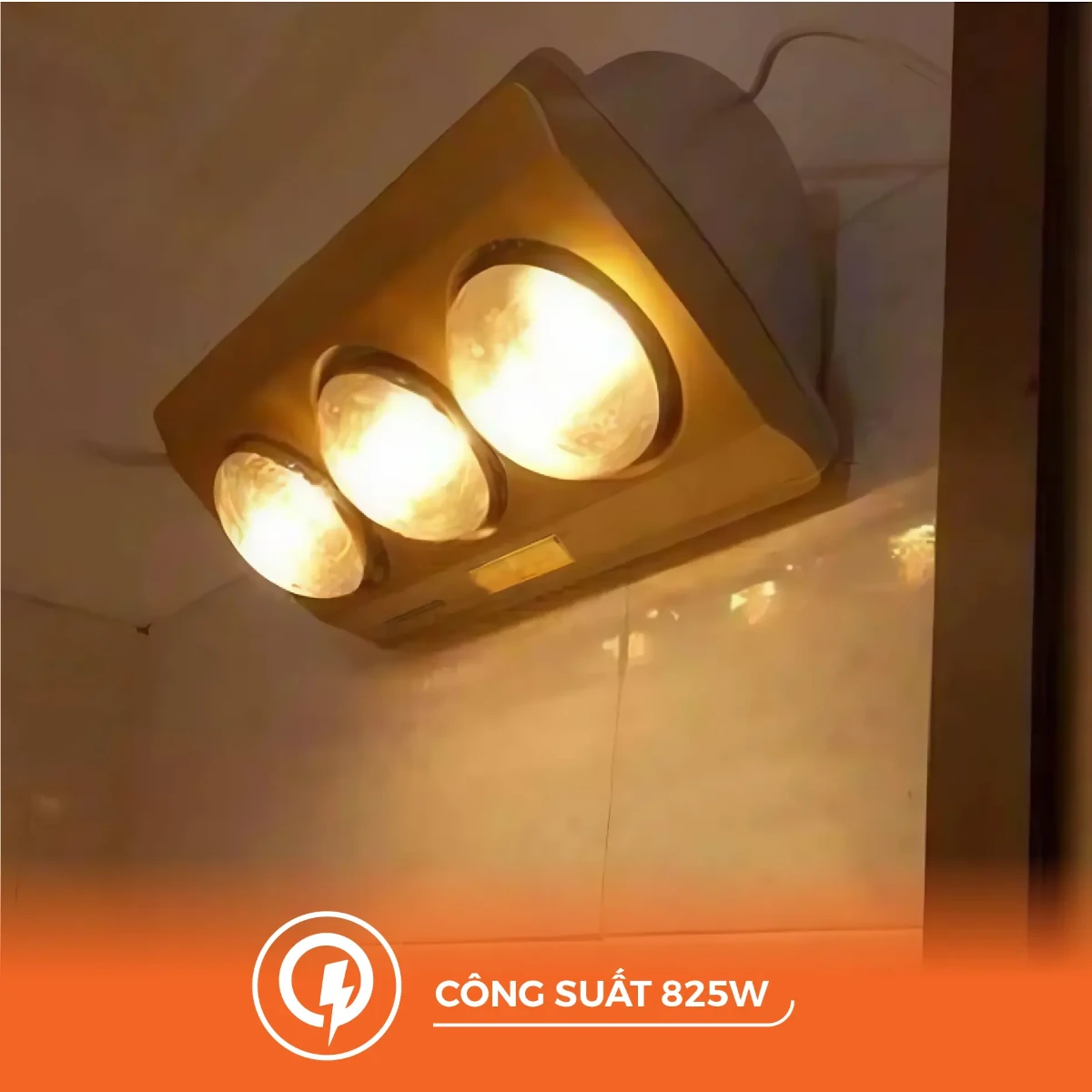 Đèn sưởi gắn tường 3x275W 220V, mặt màu bạc, thân màu bạc Nanoco NBH641S - Ảnh 3