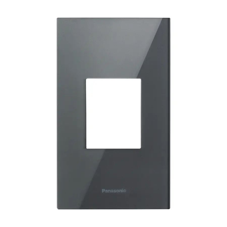 Mặt Halumie Acrylic ổ đơn 3 chấu màu xám ánh kim Panasonic WEGH68029CYH-VN