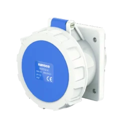 Ổ cắm gắn âm dạng thẳng 3P 16A 230V 6H IP67 Nanoco NIS3132-6