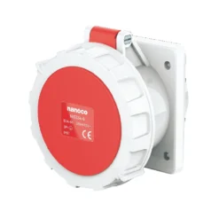 Ổ cắm gắn âm dạng thẳng 4P 63A 400V 6H IP67 Nanoco NIS334-6