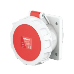 Ổ cắm gắn âm dạng thẳng 5P 63A 400V 6H IP67 Nanoco NIS335-6