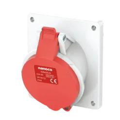 Ổ cắm gắn âm dạng nghiên 5P 32A 400V 6H IP44 Nanoco NIS425-6