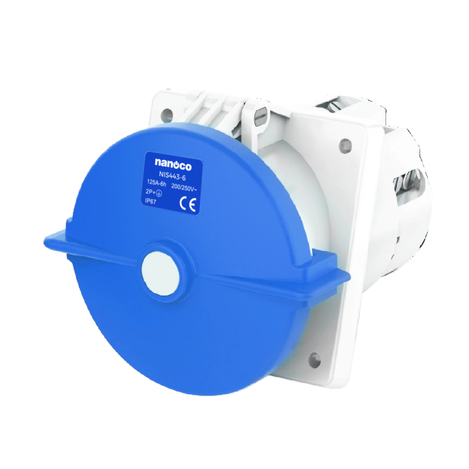 Ổ cắm gắn âm dạng nghiên 3P 125A 230V 6H IP67 Nanoco NIS443-6