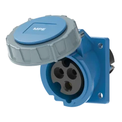 Ổ cắm gắn âm mặt nghiêng kín nước 16A 2P+E(6h) IP67 MPE MPN2-4132