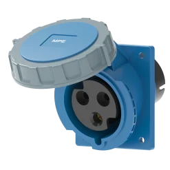 Ổ cắm gắn âm mặt nghiêng kín nước 32A 2P+E(6h) IP67 MPE MPN2-4232