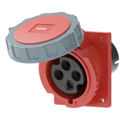 Ổ cắm gắn âm mặt nghiêng kín nước 32A 3P+E(6h) IP67 MPE MPN2-4242