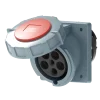 Ổ cắm công nghiệp âm MPE MPN2-4352 63A 3P+N+E 6H IP67 dạng nghiêng