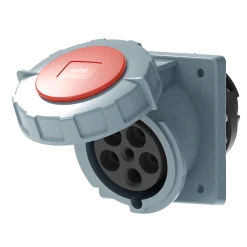 Ổ cắm gắn âm mặt nghiêng kín nước 63A 3P+N+E(6h) IP67 MPE MPN2-4352