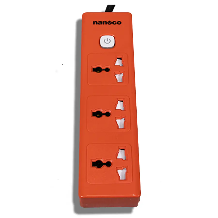 Ổ cắm có dây 5 mét 20A, 3 ổ cắm đa năng + 1 công tắc Nanoco NES3320-5 - Ảnh 2