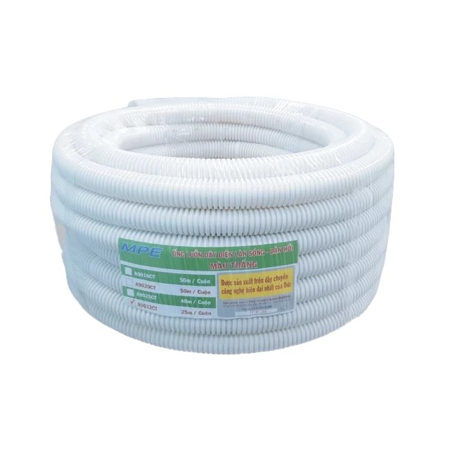 Ống luồn đàn hồi Ø32 màu trắng, cuộn 25m MPE A9032CT