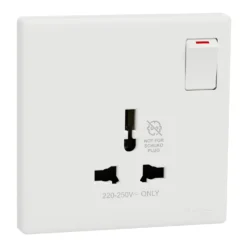 Ổ cắm đơn đa năng Schneider Vivace E KBN15_IS_WE có công tắc