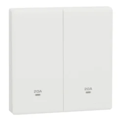 Công tắc đôi 2 cực 20A Schneider Vivace E KBN32D20N_WE có đèn LED