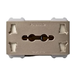 Ổ cắm đôi đa năng Panasonic WEV157207MYZ có màn che vàng ánh kim bắt vít