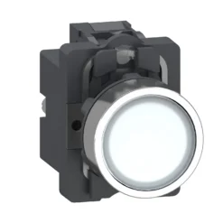 Nút nhấn nhả có đèn báo Schneider XA2AW31B1 Ø22 LED 24Vac/dc, 1NO, màu trắng