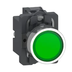 Nút nhấn nhả có đèn báo Schneider XA2AW33B1 Ø22 LED 24Vac/dc, 1NO, màu xanh lá
