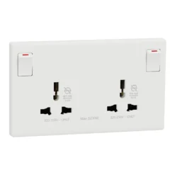 Ổ cắm đôi đa năng Schneider Vivace E KBNT25_IS_WE có công tắc